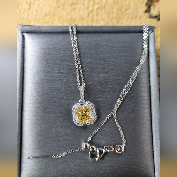 Elegant Lab Diamond Necklace - Picture 2 of 5